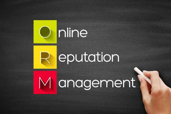 Orm Online Reputation Management Акроним Бизнес Концепция Фона Доске — стоковое фото