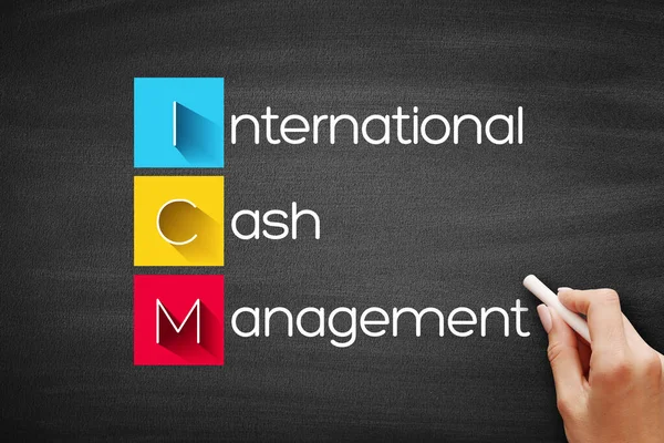 Icm International Cash Management Акронім Бізнес Концепція Дошці — стокове фото