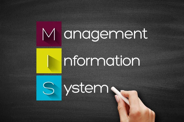 MIS - Management Information System acronym, business concept background on blackboard