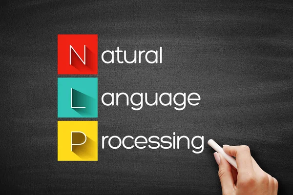 Nlp Natural Language Processing Konsep Bisnis Teknologi Papan Tulis — Stok Foto