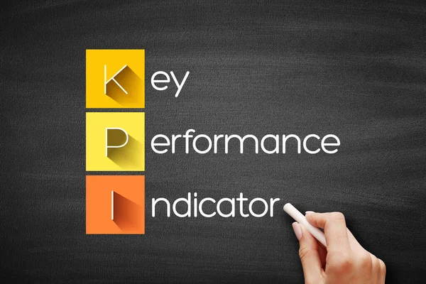 Kpi 黑板上关键性能指标首字母缩写 商业概念背景 — 图库照片
