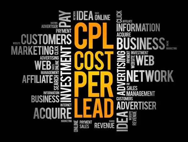 Cpl Cost Lead Word Cloud Business Concept Backgroun — Stock Vector