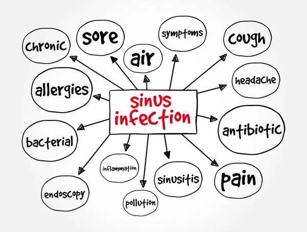 Sinus Fertőzés Elmetérkép Orvosi Koncepció Bemutatók Jelentések — Stock Vector