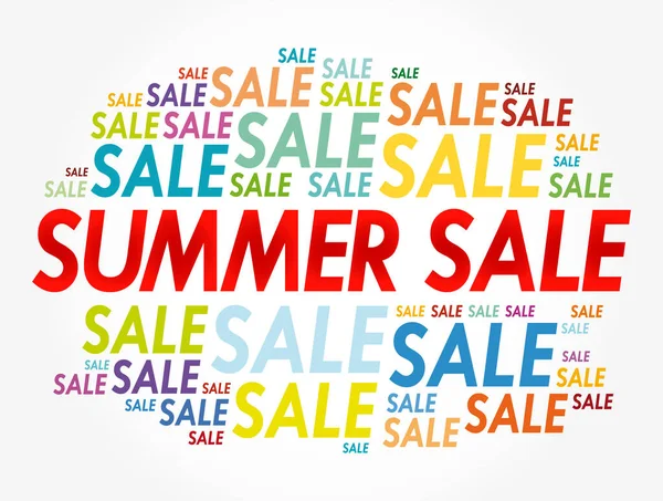 Summer Sale Word Cloud Collage Zakelijke Concept Achtergrond — Stockvector
