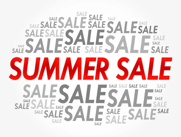 Summer Sale Слово Хмарний Колаж Бізнес Концепція Фон — стоковий вектор