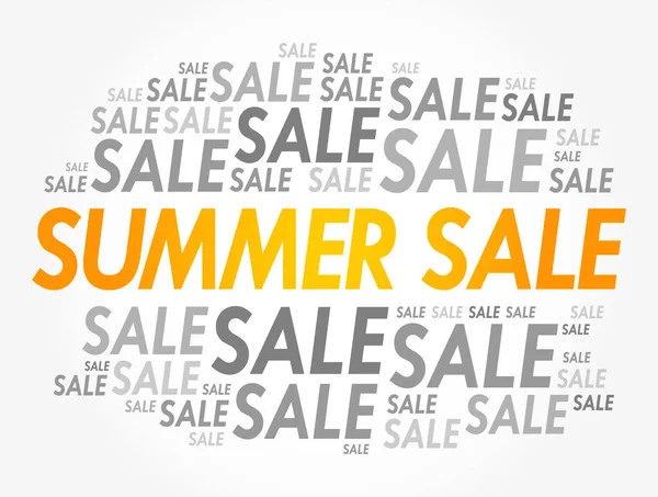 Summer Sale Слово Хмарний Колаж Бізнес Концепція Фон — стоковий вектор