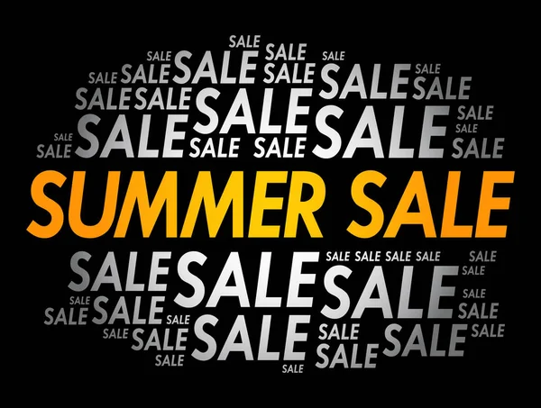 Summer Sale Слово Хмарний Колаж Бізнес Концепція Фон — стоковий вектор