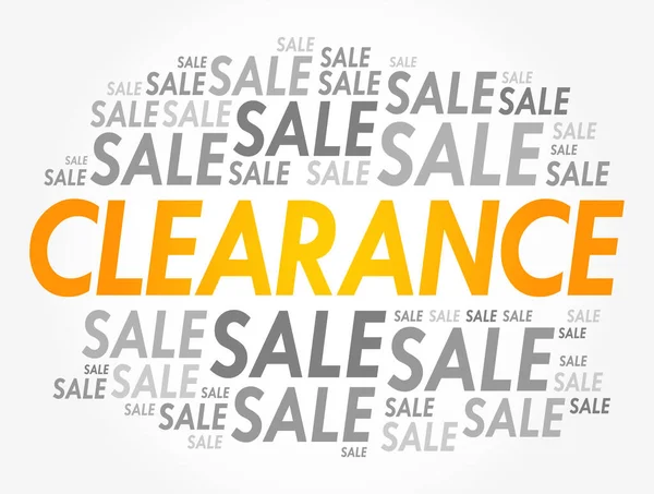 Clearance Sprzedaż Słowo Chmura Collage Tło Koncepcja Biznesu — Wektor stockowy