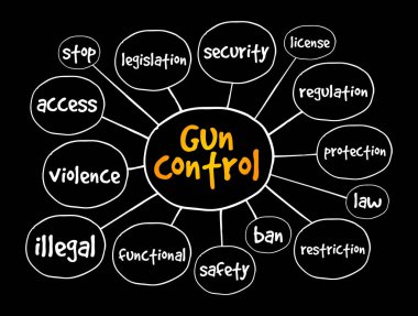 Silah kontrolü zihin haritası, sunum ve raporlar için konsept