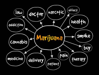 Marijuana zihin haritası, sunumlar ve raporlar için tıbbi konsept