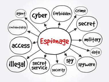 Casusluk zihin haritası, sunum ve raporlar için konsept
