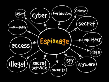 Casusluk zihin haritası, sunum ve raporlar için konsept