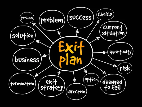Mapa Mental Plano Saída Conceito Negócio Para Apresentações Relatório —  Vetores de Stock