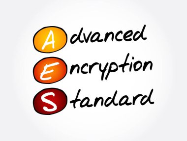 AES - Gelişmiş Şifreleme Standart kısaltma, teknoloji kavramı arka planı