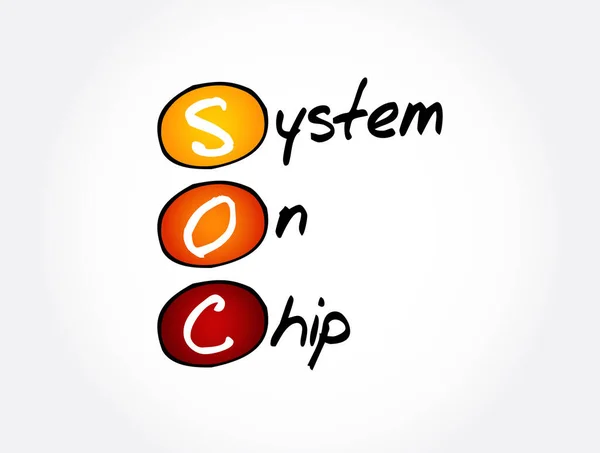 Soc System Chip Acronym Technology Concept Background — 图库矢量图片