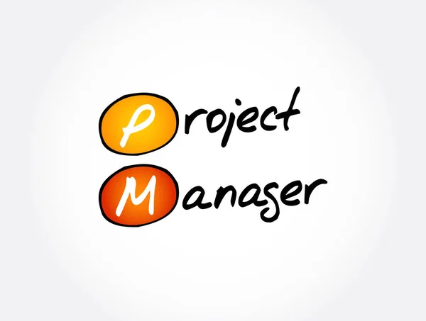 Acrónimo Project Manager Fondo Del Concepto Negocio — Vector de stock