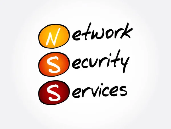 Nss Akronim Layanan Keamanan Jaringan Latar Belakang Konsep Teknologi - Stok Vektor