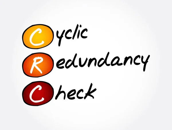 Crc Cyclic Redundancy Check Acronym Technology Concept Background — 图库矢量图片