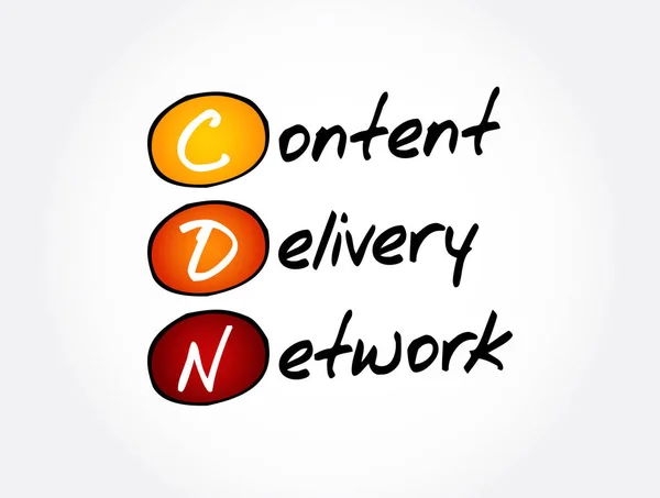 Cdn Content Delivery Network Lyhenne Teknologian Konseptin Tausta — vektorikuva