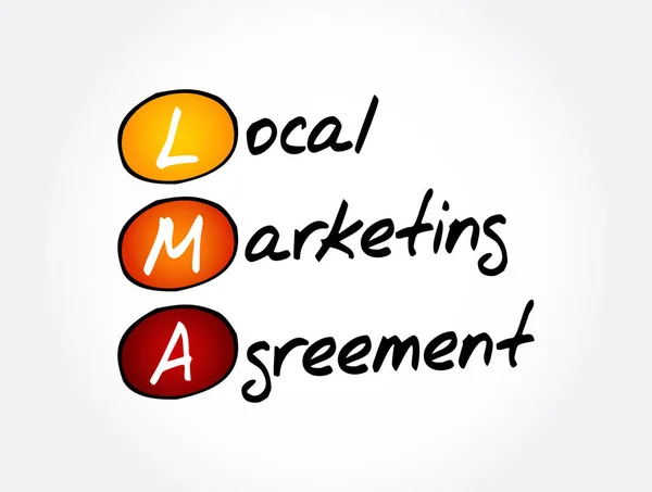 Lma Acordo Marketing Local Sigla Fundo Conceito Negócio — Vetor de Stock