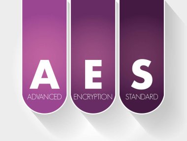 AES - Gelişmiş Şifreleme Standart kısaltma, teknoloji kavramı arka planı