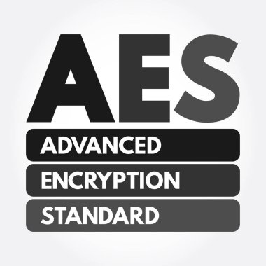AES - Gelişmiş Şifreleme Standart kısaltma, teknoloji kavramı arka planı