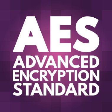 AES - Gelişmiş Şifreleme Standart kısaltma, teknoloji kavramı arka planı