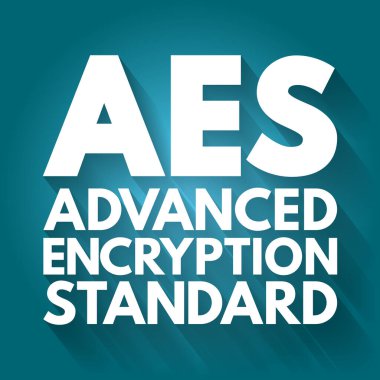 AES - Gelişmiş Şifreleme Standart kısaltma, teknoloji kavramı arka planı