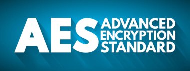 AES - Advanced Encryption Standard acronym, technology concept background clipart
