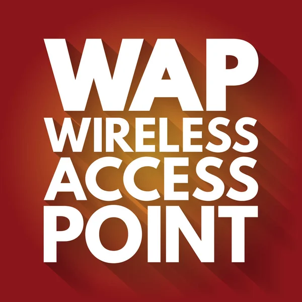 Wap Сокращение Wireless Access Point Предыстория Концепции Технологии — стоковый вектор