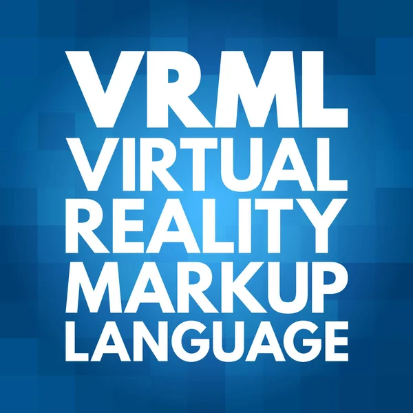 Vrml Virtual Reality Markup Language Akronim Teknologi Latar Belakang Konsep - Stok Vektor