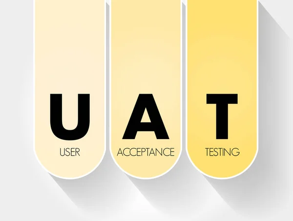 Uat Kullanıcı Kabul Testi Kısaltma Teknoloji Konsepti Arka Plan — Stok Vektör