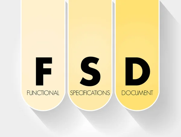 Fsd Functional Specifications Document Konzepthintergrund — Stockvektor