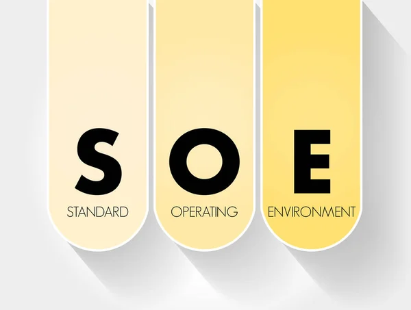 Soe 標準動作環境の頭字語 技術コンセプトの背景 — ストックベクタ