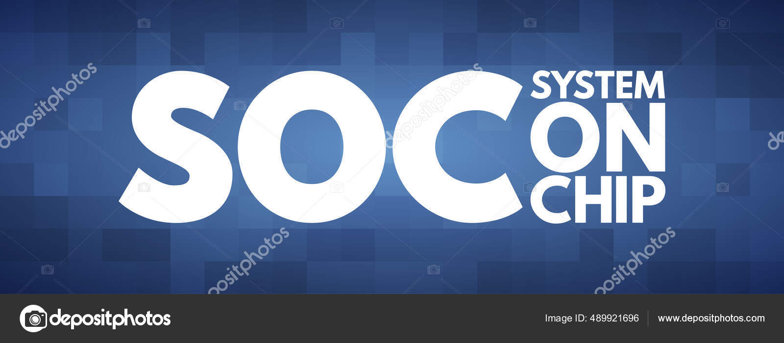 Soc System Chip Acronym Technology Concept Background Stock Vector