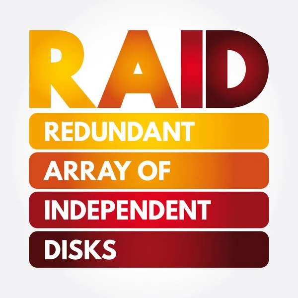 Raid Redundant Array Independent Disks Akronym Technologiekonzept Hintergrund — Stockvektor