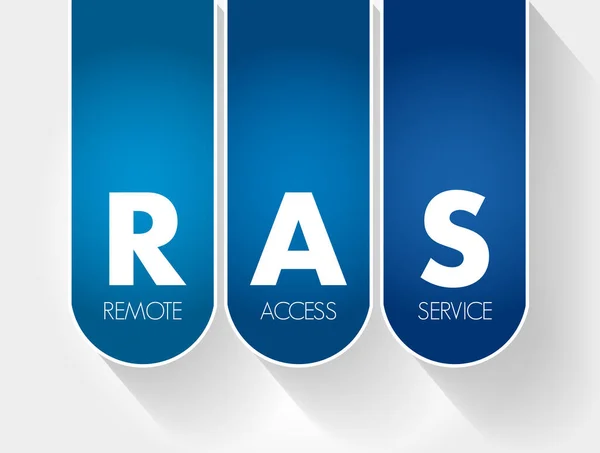 Ras Remote Access Service Mozaikszó Technológiai Koncepció Háttér — Stock Vector