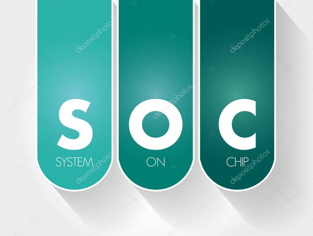 SOC - System On Chip acronym, technology concept background