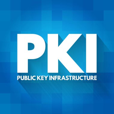 PKI - Public Key Infrastructure acronym, technology concept background clipart