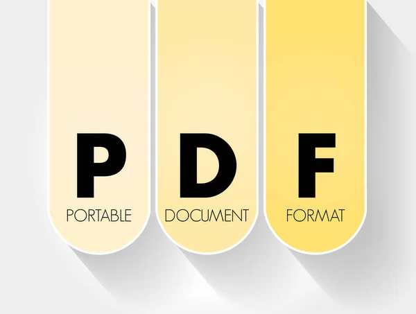 Pdf ポータブルドキュメントフォーマットの頭字語 技術コンセプトの背景 — ストックベクタ
