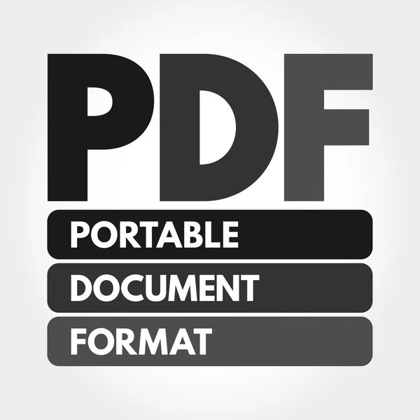 Pdf Portable Document Format Acronyme Technologie Concept Background — Image vectorielle