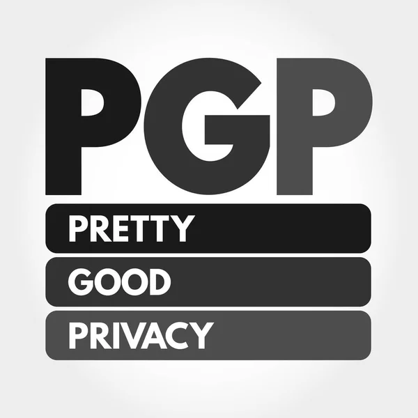PGP - Pretty Good Privacy acronym, technology concept background