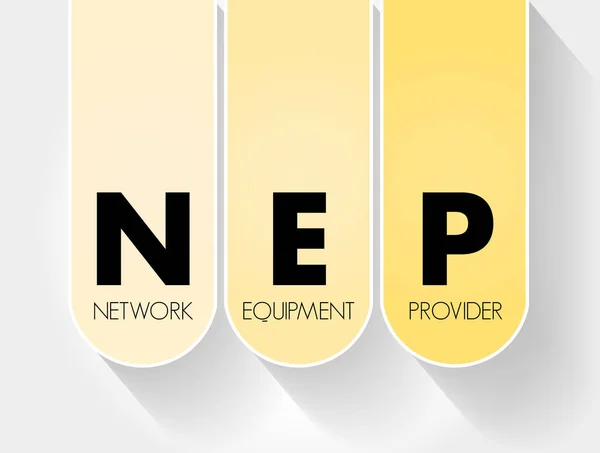 Nep Akronim Network Equipment Provider Latar Belakang Konsep Teknologi - Stok Vektor