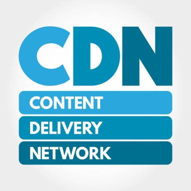 CDN - İçerik Teslim Ağı kısaltması, teknoloji konsepti arka planı