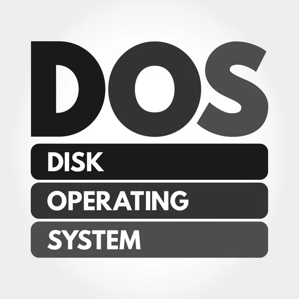 Dos Akronim Sistem Operasi Disk Latar Belakang Konsep Teknologi - Stok Vektor