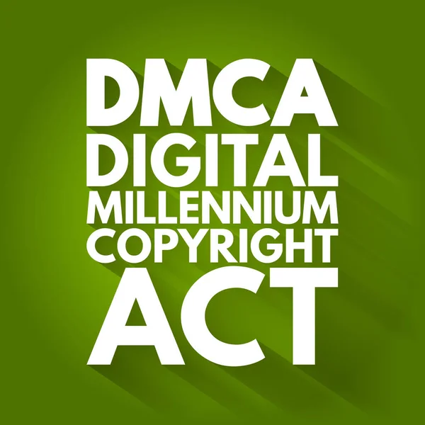 Dmca Digital Millennium Copyright Act Acronimo Background Concettuale Tecnologico — Vettoriale Stock