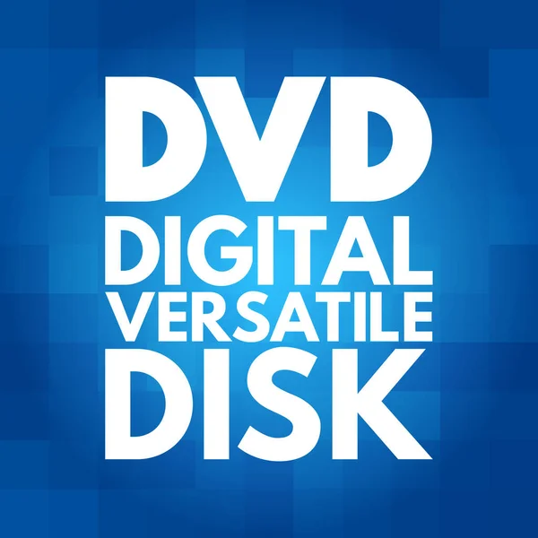 Dvd Digital Versatile Disk Acronym Technology Concept Background — Stock Vector