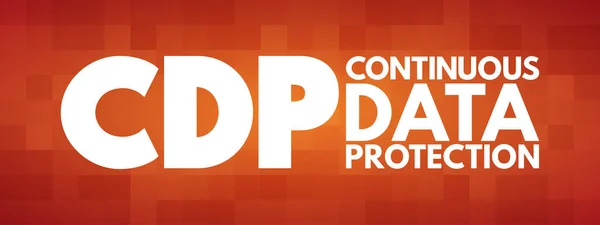 Cdp Akronim Continuous Data Protection Latar Belakang Konsep Teknologi - Stok Vektor