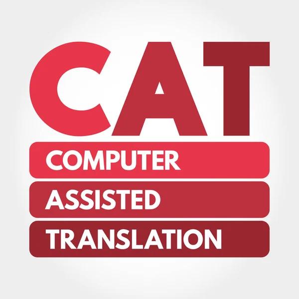 Cat Acronyme Traduction Assistée Par Ordinateur Contexte Concept Technologie — Image vectorielle