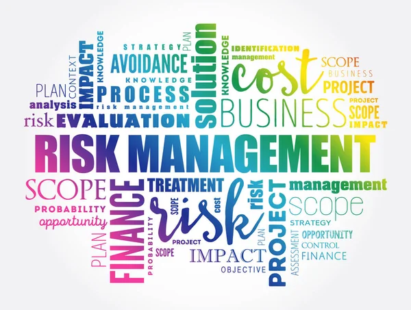 Risk Management Word Cloud Collage Business Concept Background — Stock Vector